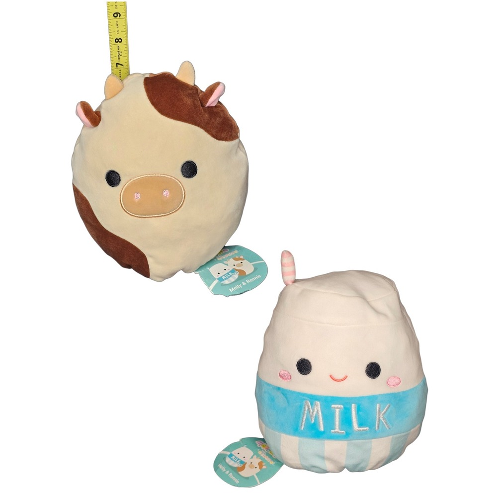 Squishmallows Flip-A-Mallows Ronnie Cow Melly Milk Reversible Plush 8 inch 2023